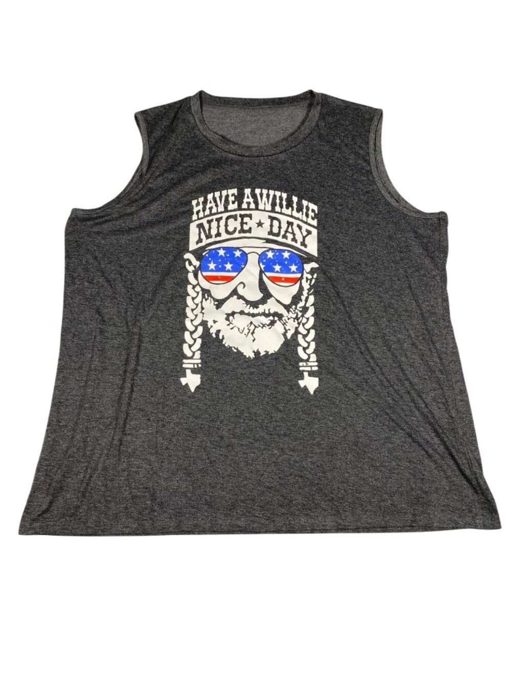 Have A Willie Nice Day Sleeveless Tank Top 3XL Charcoal Gray Cotton Blend